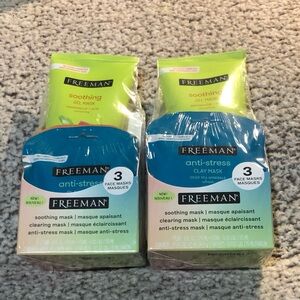 Freeman Anti-Stress, Cleaning & Soothing Face Masks - Two 3 Packs - 6 Total